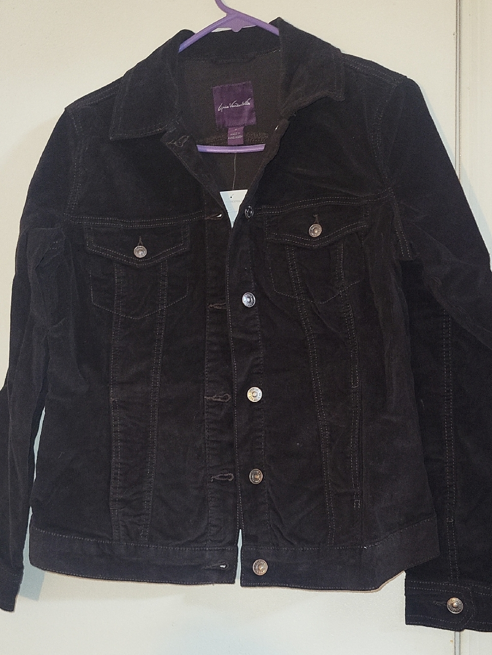Gloria Vanderbilt Brown Jacket with Purple Label